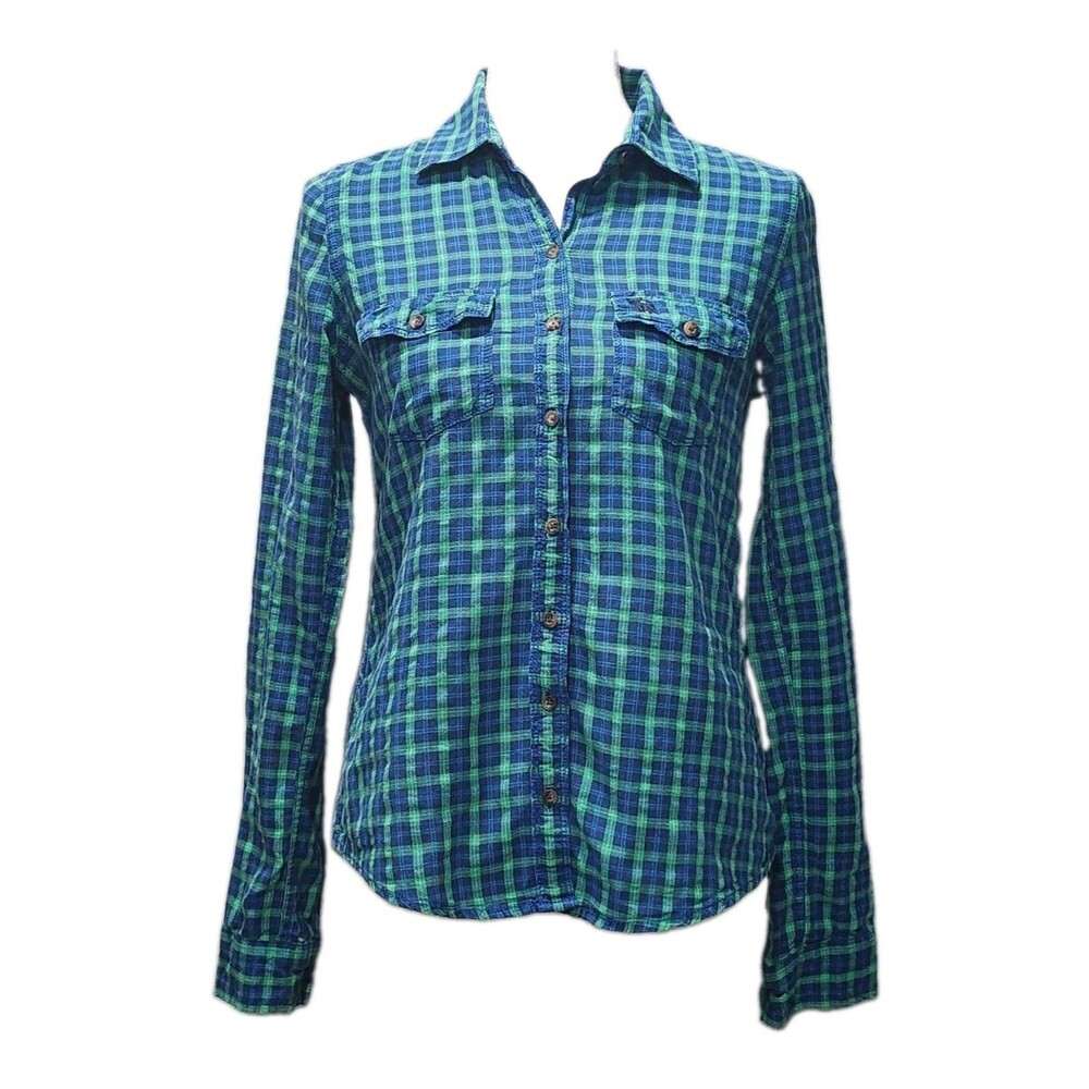Abercrombie & Fitch Plaid Button Up Shirt Women's Green Size Medium